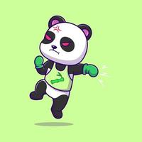 mignonne Panda boxe dessin animé vecteur Icônes illustration. plat dessin animé concept. adapté pour tout Créatif projet.