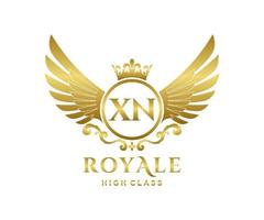 d'or lettre xn modèle logo luxe or lettre avec couronne. monogramme alphabet . magnifique Royal initiales lettre. vecteur