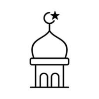 mosquée la tour islamique contour icône vecteur illustration
