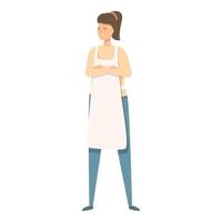 Accueil femme prêt pour cuisinier icône dessin animé vecteur. famille nourriture vecteur