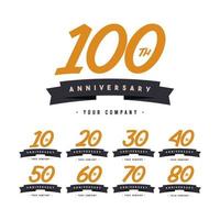 100 ans anniversaire de votre entreprise vector illustration de conception de modèle