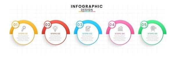 vecteur infographie conception modèle moderne calendrier. 5 les options ou pas, affaires projet modèle pour présentation et rapport.