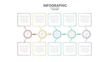 infographie chronologie modèle rond avec 5 les options concept. entreprise jalons graphique éléments. vecteur affaires modèle pour présentation.