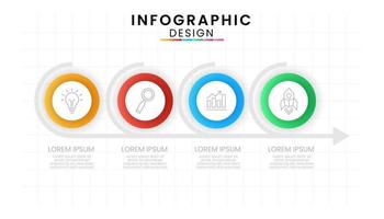 infographie modèle pour entreprise. cercle concept avec 4 marcher. vecteur