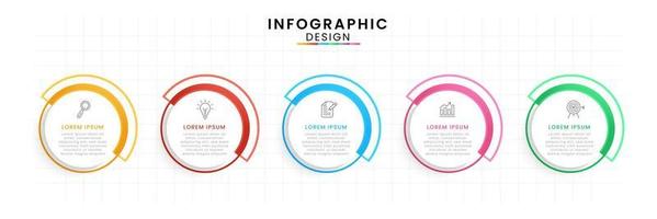 vecteur infographie conception modèle moderne calendrier. 5 les options ou pas, affaires projet modèle pour présentation et rapport.