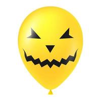 Halloween Jaune ballon illustration avec effrayant et marrant visage vecteur