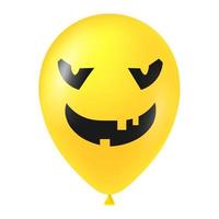 Halloween Jaune ballon illustration avec effrayant et marrant visage vecteur