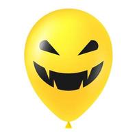 Halloween Jaune ballon illustration avec effrayant et marrant visage vecteur