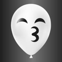 Halloween blanc ballon illustration avec effrayant et marrant visage isolé sur foncé Contexte vecteur