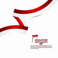 illustration de conception de modèle de vecteur de célébration de la fête de l'indépendance de singapour