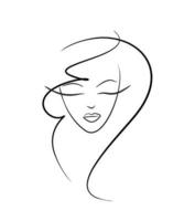 visage de fille - silhouette, graphiques vectoriels. l'idée est la beauté et le style. vecteur