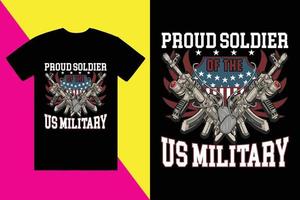 Etats-Unis vétéran armée et militaire grunge t chemise conception vecteur