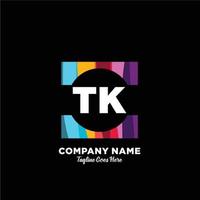 tk initiale logo avec coloré modèle vecteur. vecteur