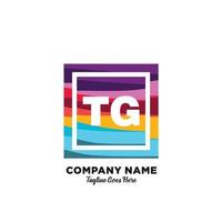 tg initiale logo avec coloré modèle vecteur. vecteur