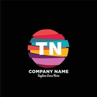 tn initiale logo avec coloré modèle vecteur. vecteur