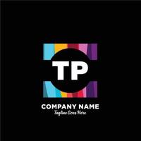 tp initiale logo avec coloré modèle vecteur. vecteur