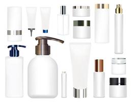 vrais tubes cosmétiques blancs sur fond blanc vecteur