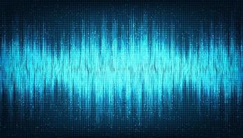 onde sonore numérique bleue sur fond de technologie vecteur