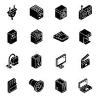 jeu d & # 39; icônes isométrique éléments électroménagers vecteur