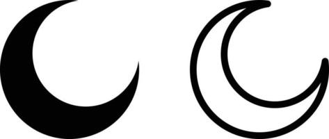 croissant lune icône ensemble vecteur isolé sur blanc Contexte