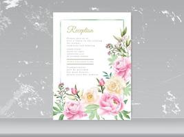 carte de mariage aquarelle floral romantique vecteur