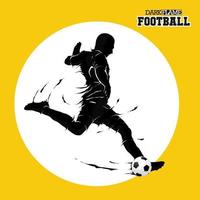 ballon de football football posant silhouette de flamme sombre vecteur