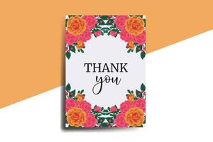 remercier vous carte salutation carte Orange Rose fleur conception modèle vecteur