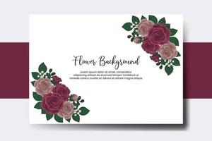 mariage bannière fleur arrière-plan, numérique aquarelle main tiré bordeaux Rose fleur conception modèle vecteur