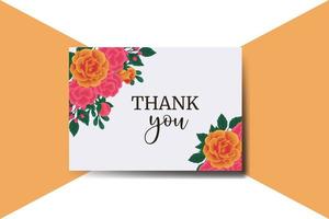 remercier vous carte salutation carte Orange Rose fleur conception modèle vecteur