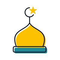 mosquée dôme religion islamique icône bouton vecteur illustration