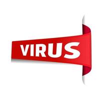 virus texte écrit sur bannière. plat vecteur modèle. moderne ruban conception.