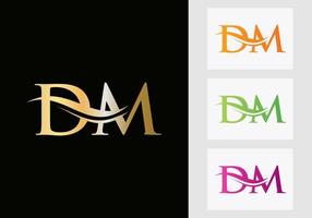 lettre dm logo conception. dm logotype modèle vecteur