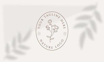 botanique floral élément main tiré logo avec sauvage fleur et feuilles. logo pour spa et beauté salon, boutique, biologique boutique, mariage, floral designer, intérieur, la photographie, cosmétique. gratuit vecteur