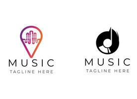 impulsion la musique élément logo. la musique logo conception. chanteur, enregistrement, record logo vecteur. vecteur