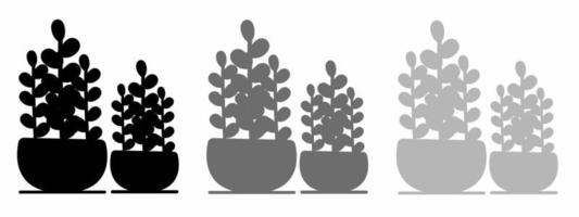 botanique dans mis en pot icône illustration ensemble pour entreprise. Stock vecteur illustration.