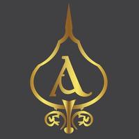 d'or une lettre alchimiste logo conception vecteur
