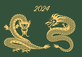 chinois Nouveau année dragon vecteur illustration