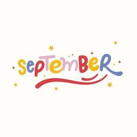 coloré amusement mensuel calendrier mois caractères typographie vecteur