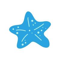 étoile de mer. le silhouette de une étoile de mer isolé sur une blanc Contexte. étoile icône dans dessin animé style. été, vecteur illustration