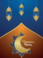 ramadan kareem ou eid mubarak carte de voeux de célébration du festival islamique vecteur