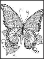 papillon coloration pages pour adultes vecteur