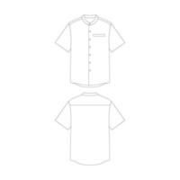 modèle grand-père collier chemise avec trépointe poche vecteur illustration plat conception contour Vêtements collection