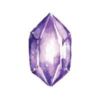 vecteur rose violet diamant cristal. aquarelle illustration.