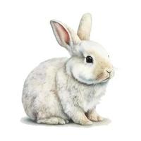 aquarelle Pâques lapin lapin sur blanc Contexte vecteur