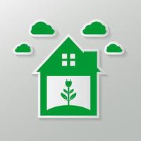 symbole écologique d'une prise de maison verte ou d'un logo vert. vecteur