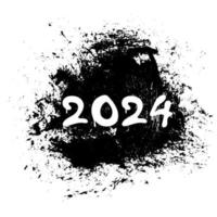 graffiti 2024 Date avec éclaboussure effets et gouttes dans noir sur blanc vecteur