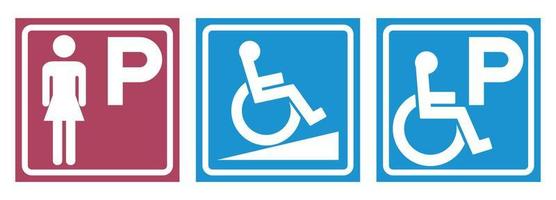 symbole Dame parking ,handicapé parking signe vecteur