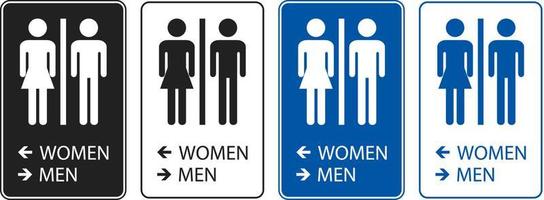 salle de bains directionnel signe femmes gauche, Hommes droite vecteur