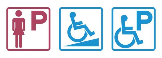 symbole Dame parking ,handicapé parking signe vecteur