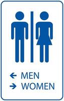 salle de bains directionnel signe Hommes gauche, femmes droite vecteur